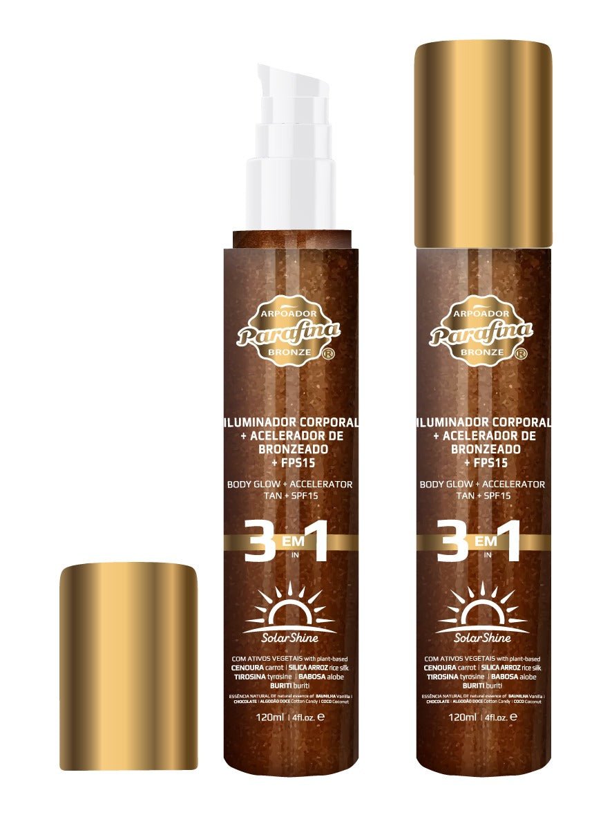 SOLAR SHINE 3x1 - GLOW , FPS15 E ACELERADOR DE BRONZE