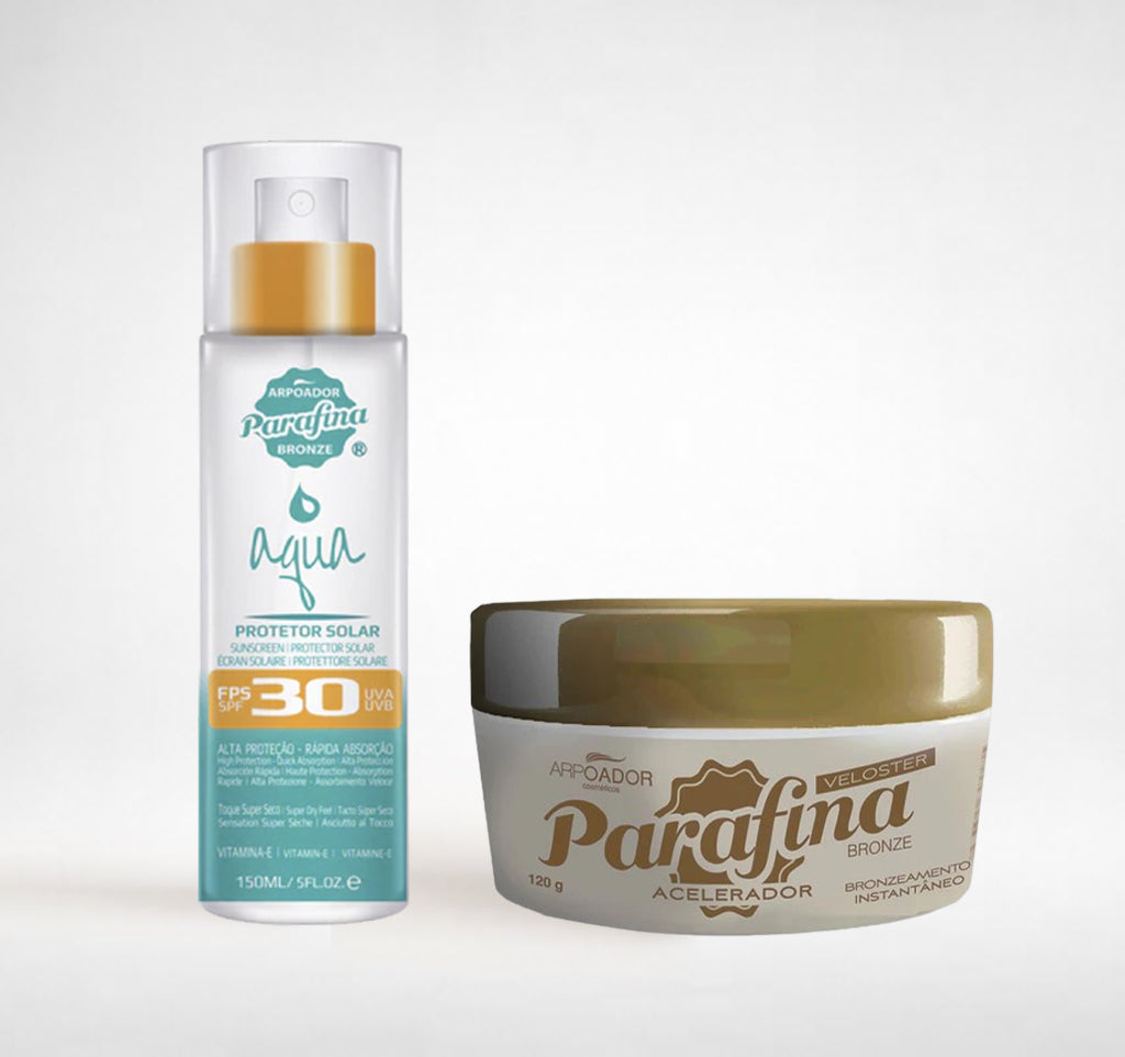 Kit Bronze Máximo - Bronzeador Veloster 120g + Aqua Sun FPS30 150ml + Necessaire (Brinde)
