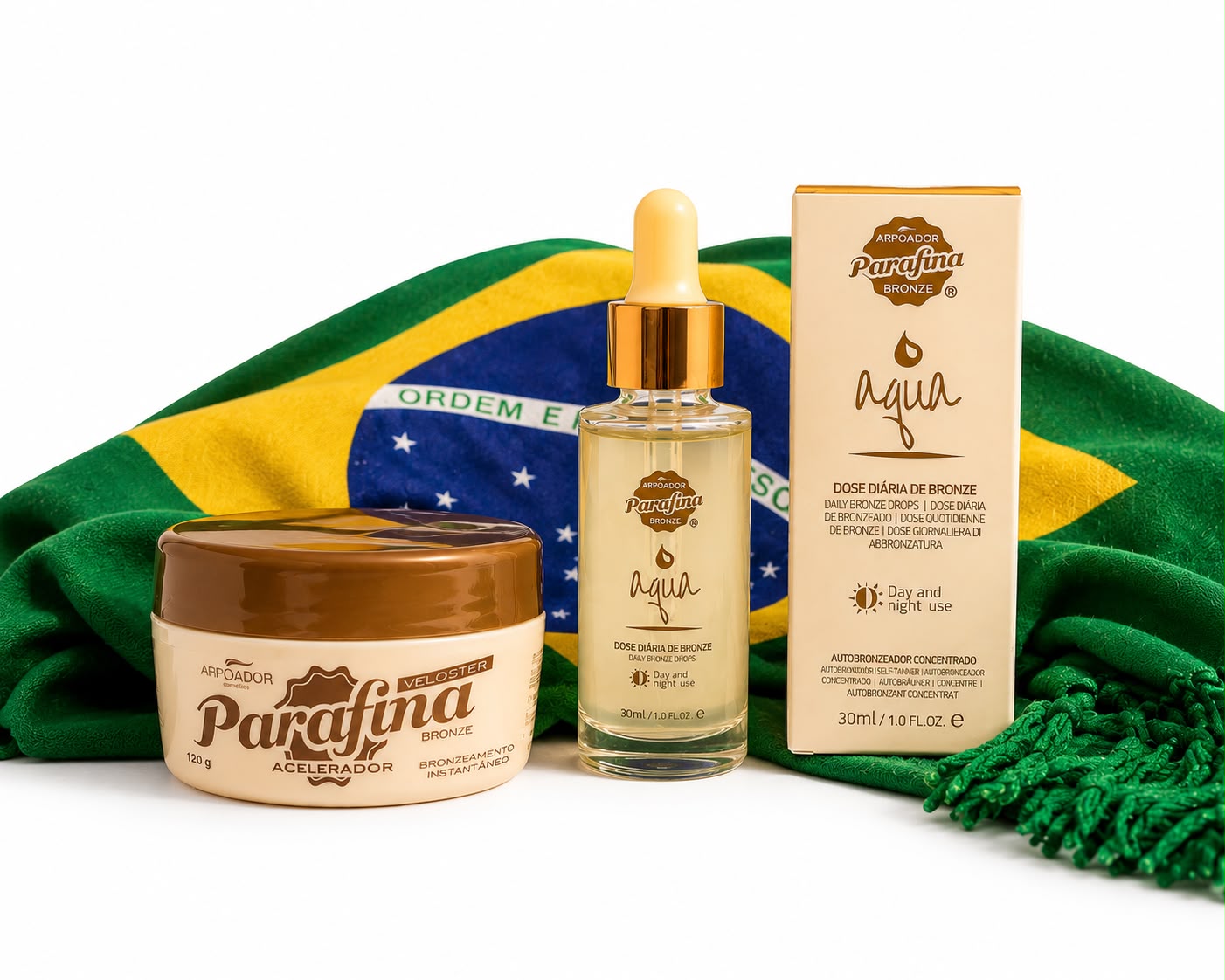 KIT  Bronzeada- Veloster Acelerador + Booster Autobronzeador + Canga do Brasil